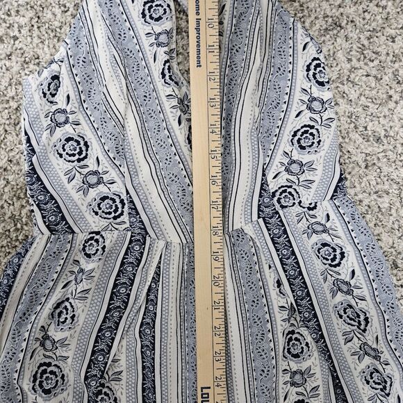 American Eagle Romper Women’s Small Blue White Tie Back Floral Jumper Bohemian - Picture 3 of 6